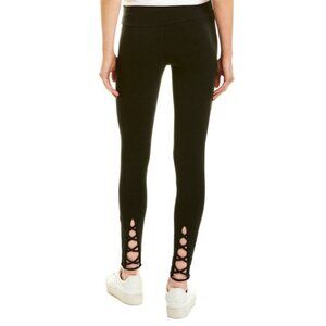 Chaser Lattice Hem Skinny Leggings Sz Medium Womens Black Soft Ankle Casual Pant
